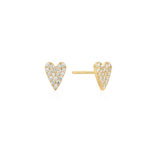 Earring Stud Heart Pave