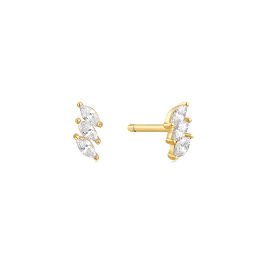 Earring Stud Triple Marquise