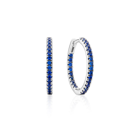 Earring Hoop Medium Blue