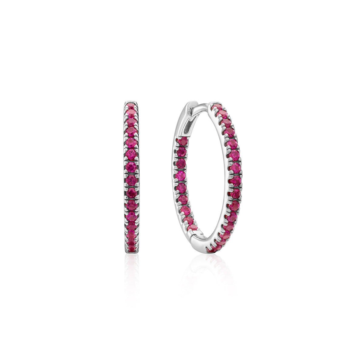 Earring Hoop Medium Red