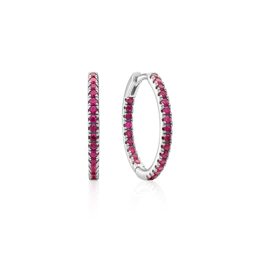 Earring Hoop Medium Red