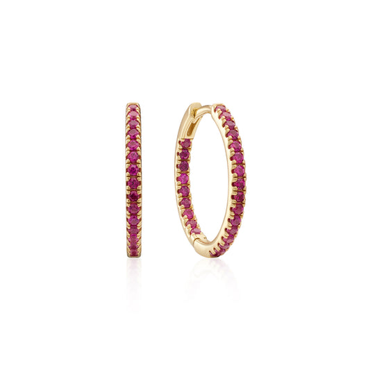 Earring Hoop Medium Red