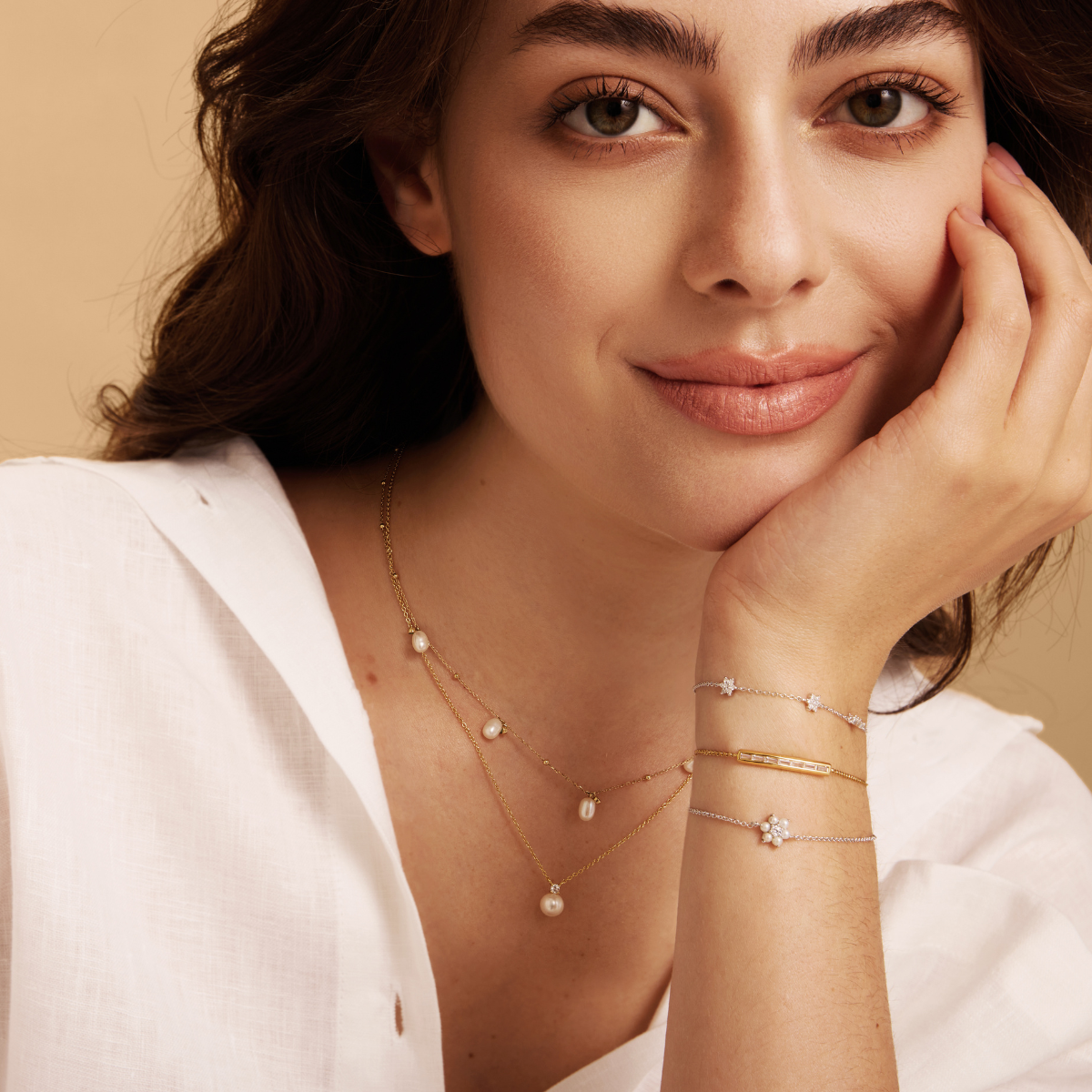 Bracelet Flower Pearl