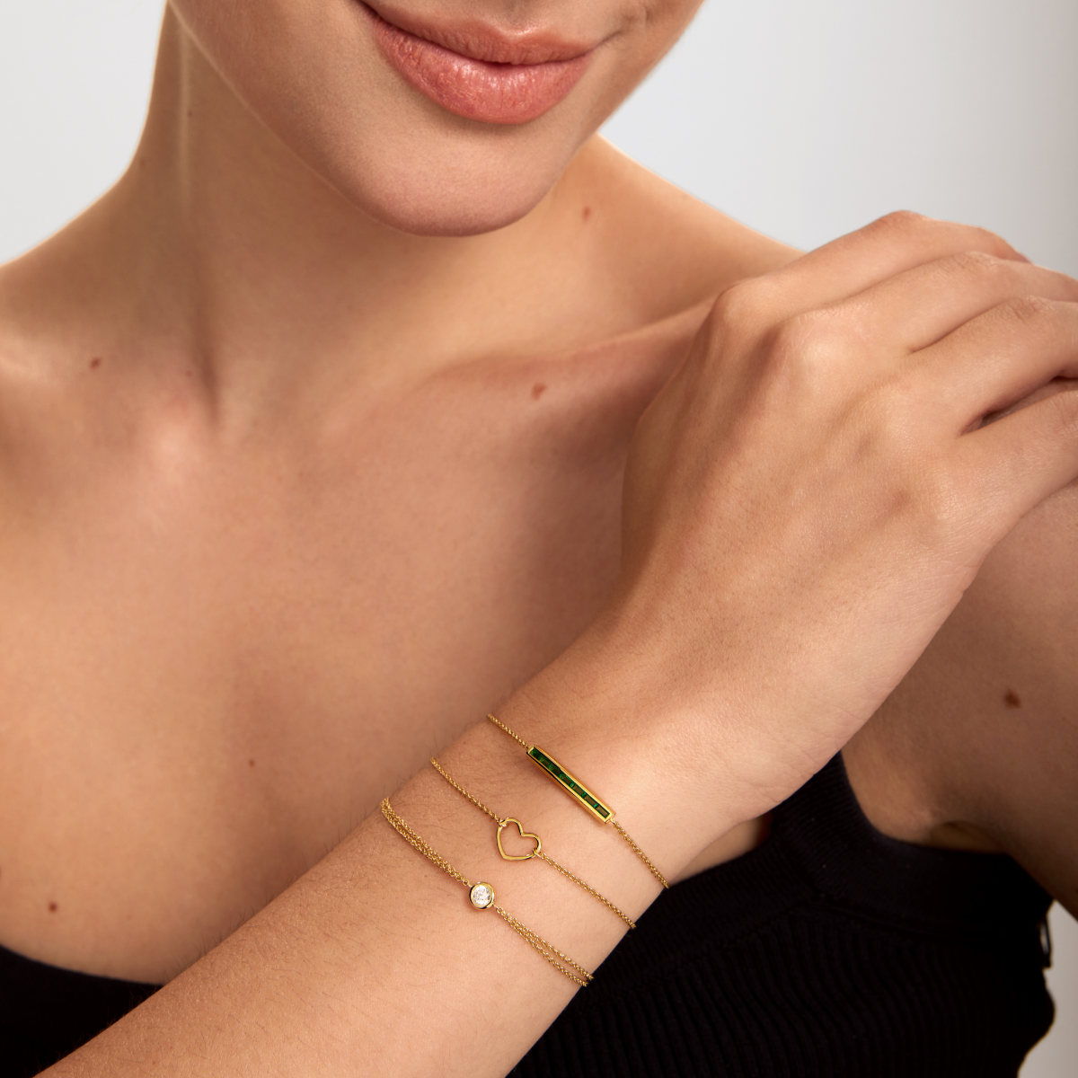 Bracelet Lino Baguette Green