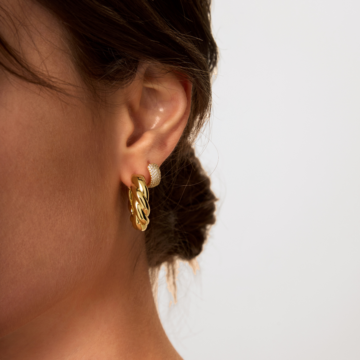 Earring Hoop Bold Pave