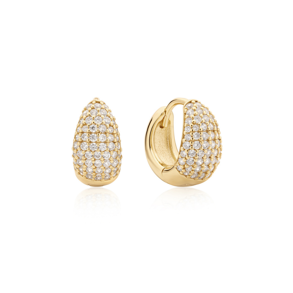 Earring Hoop Drop Pave