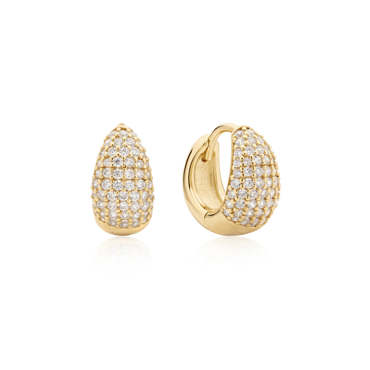 Earring Hoop Drop Pave