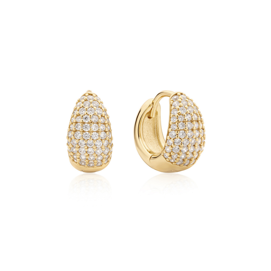 Earring Hoop Drop Pave