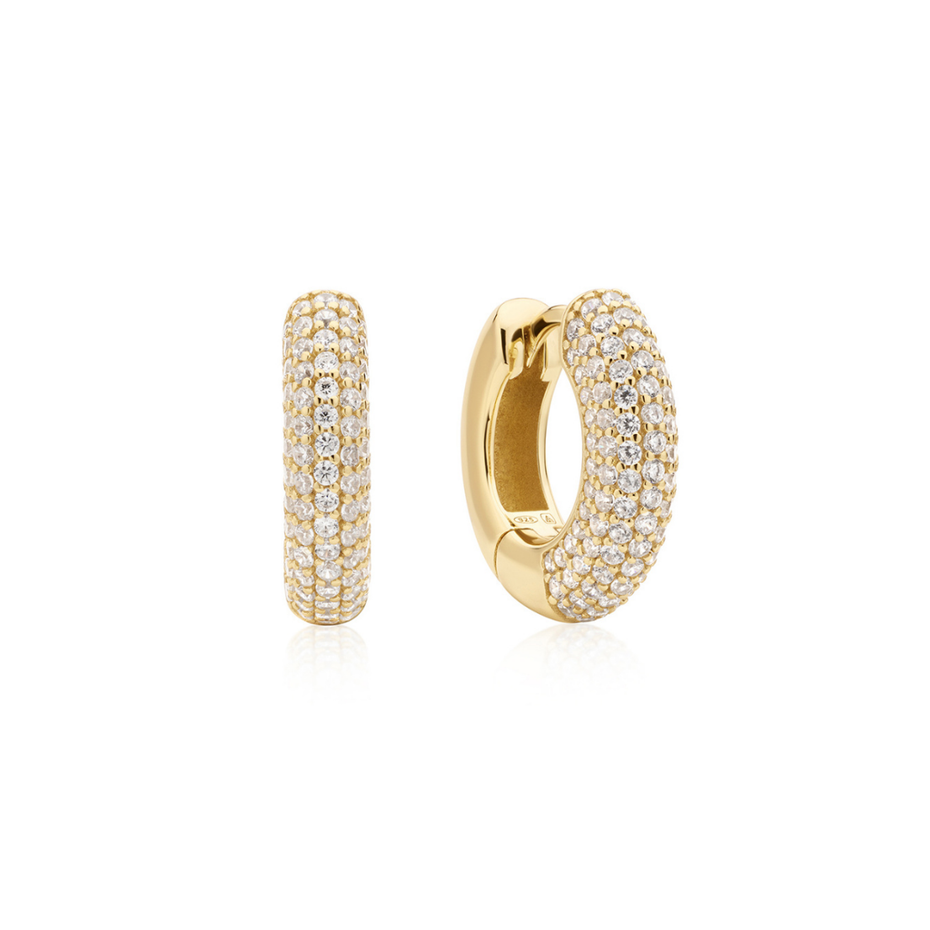 Earring Hoop Medium Pave