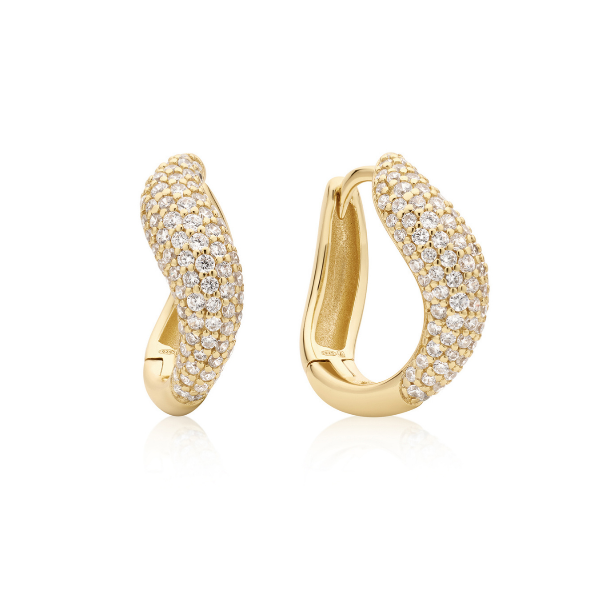Earring Hoop Onda Pave