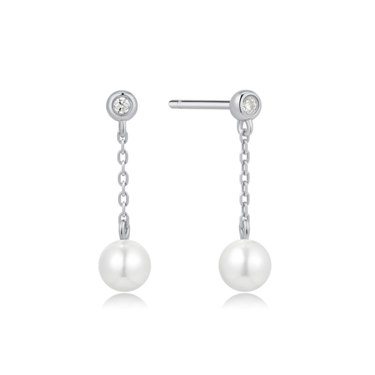 Earring Stud Chain Pearl