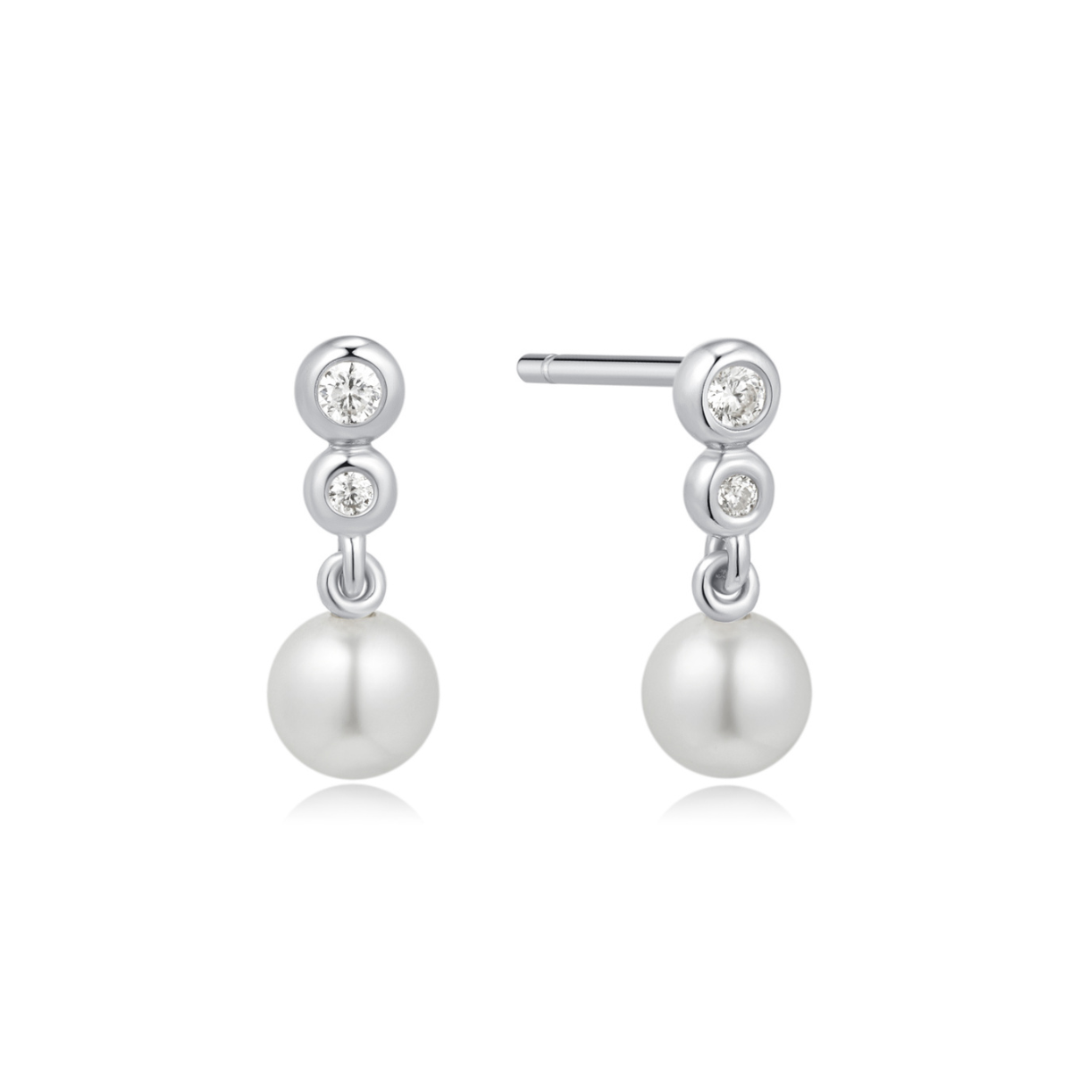 Earring Stud Floating Pearl