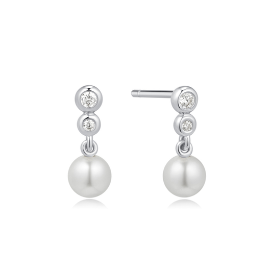 Earring Stud Floating Pearl