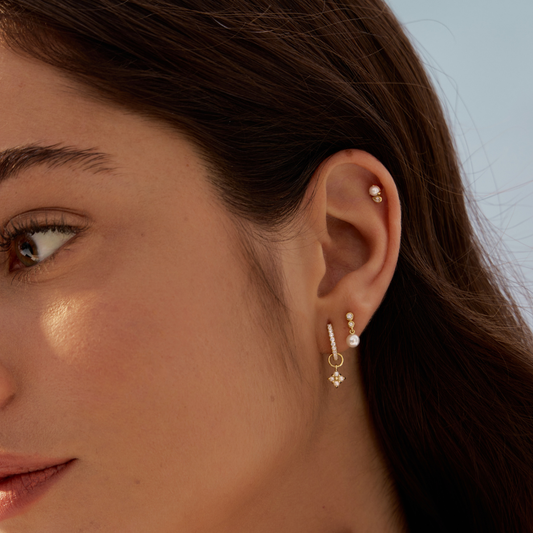 Earring Stud Pearl Pear