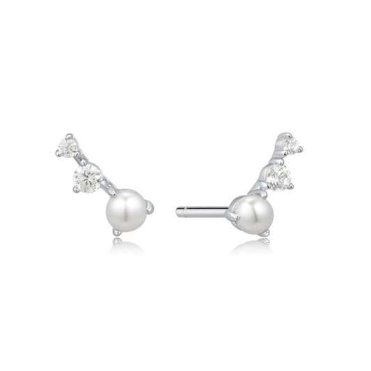 Earring Stud Trio Pearl
