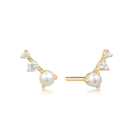 Earring Stud Trio Pearl