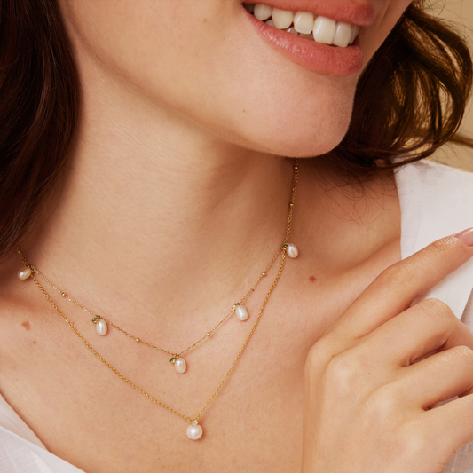 Necklace Pearl Emerald