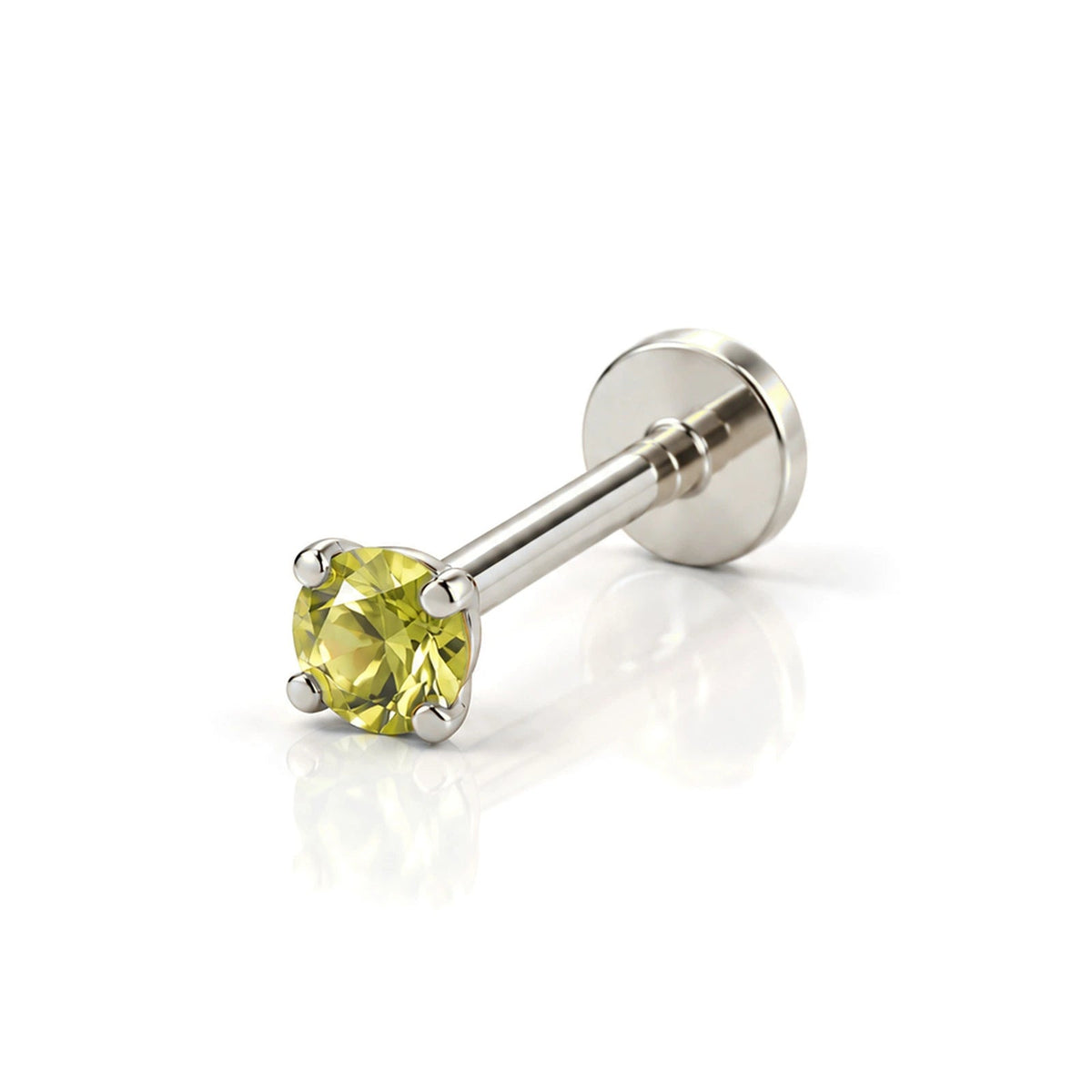 June Griffe Canary Yellow piercing in white titanium