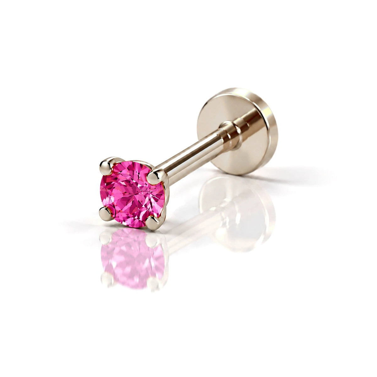 June Griffe Coral Pink piercing in white titanium