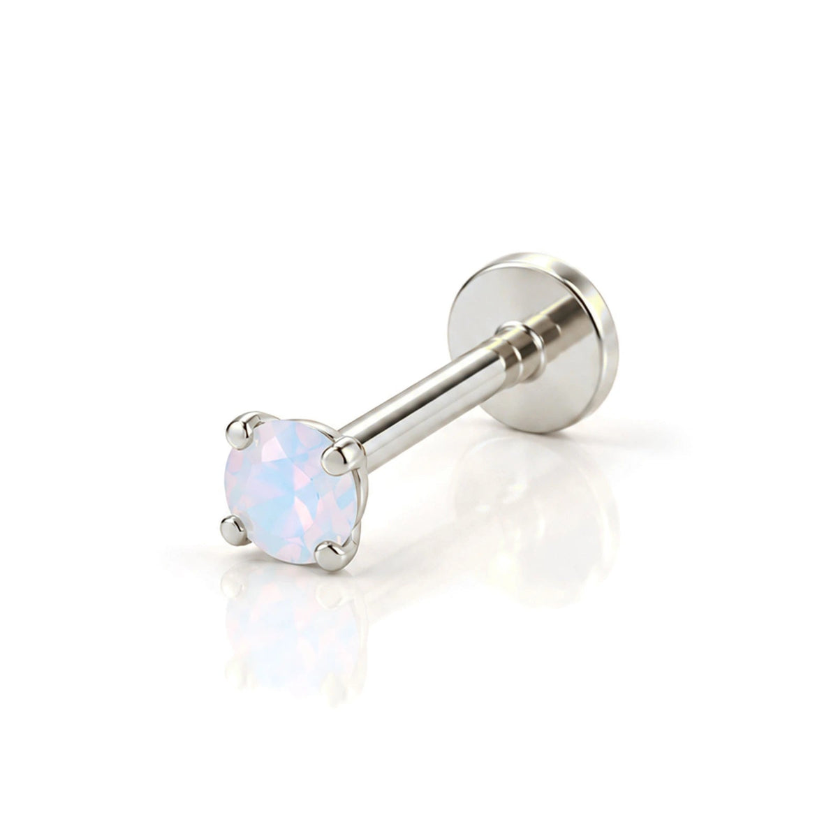 June Griffe Glacier Blue piercing in white titanium