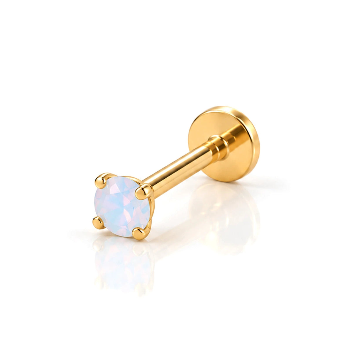 June Griffe Glacier Blue piercing in yellow titanium