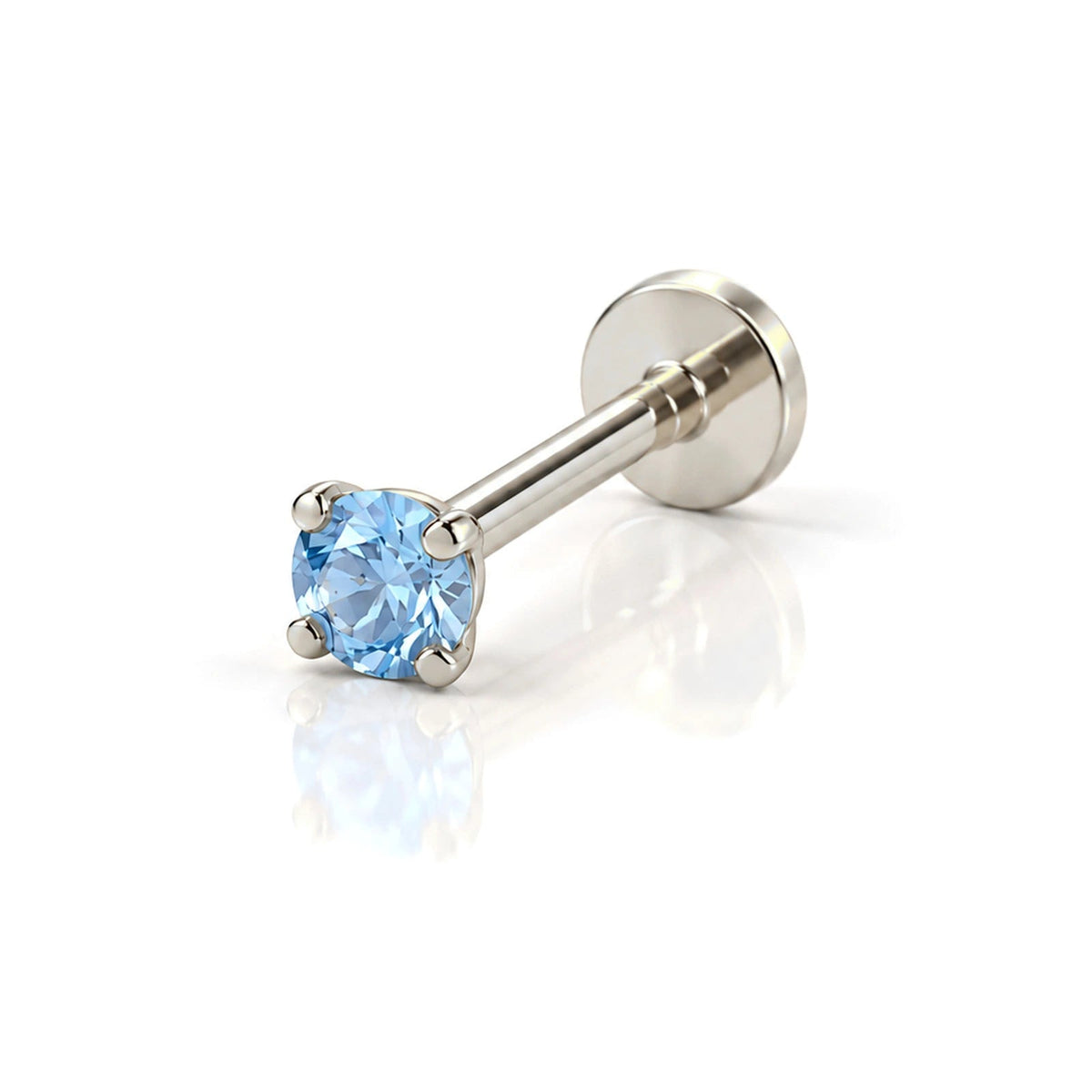 June Griffe Royal Blue piercing in white titanium