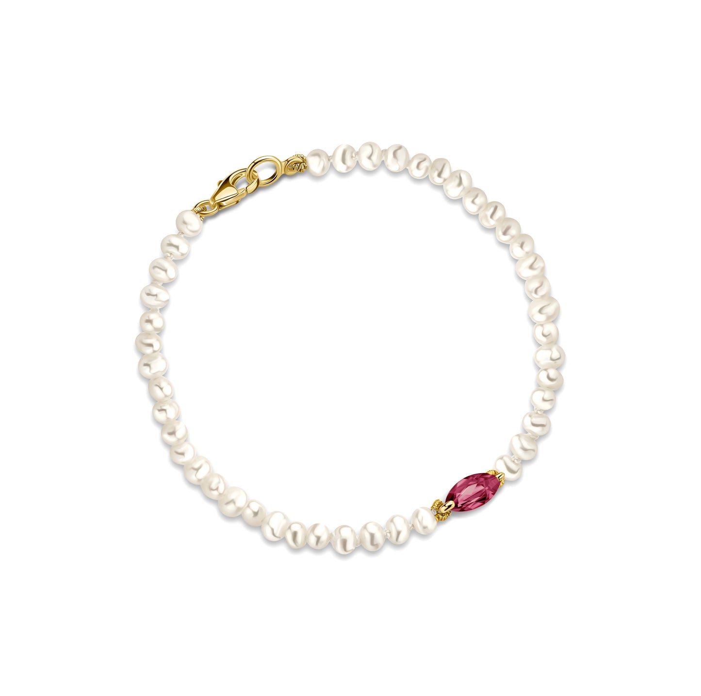 Bracelet Pearl Purple Garnet Marquise