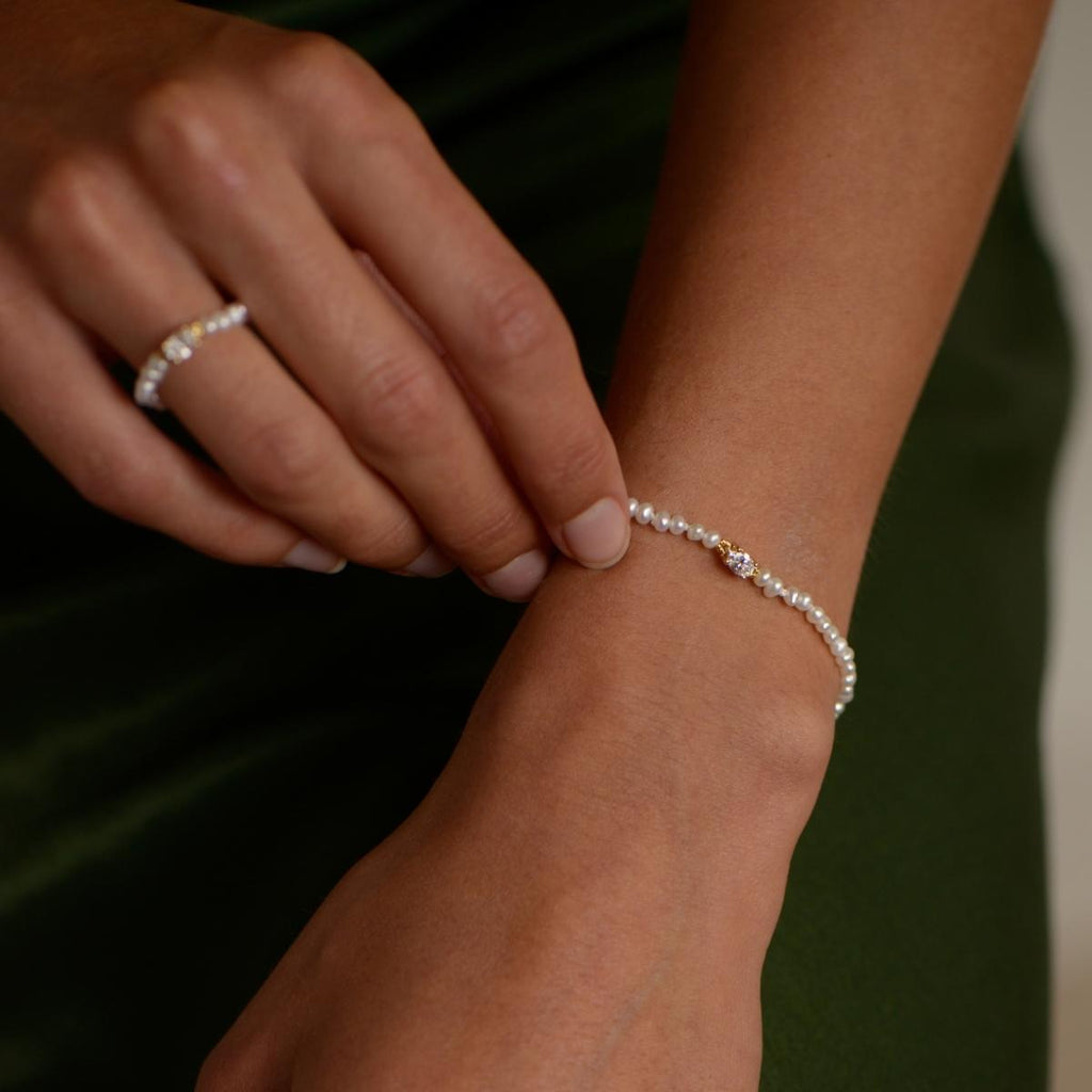 Bracelet Pearl Diamond Oval