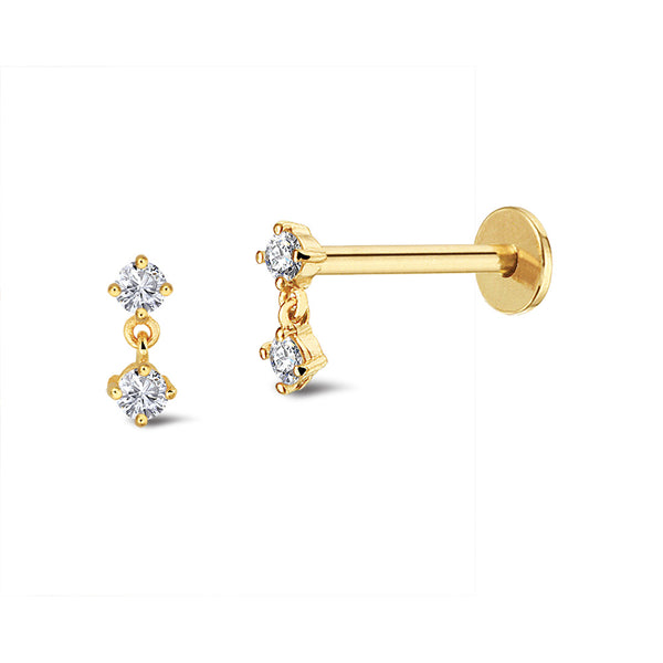 Duo Round Piercing Titanium