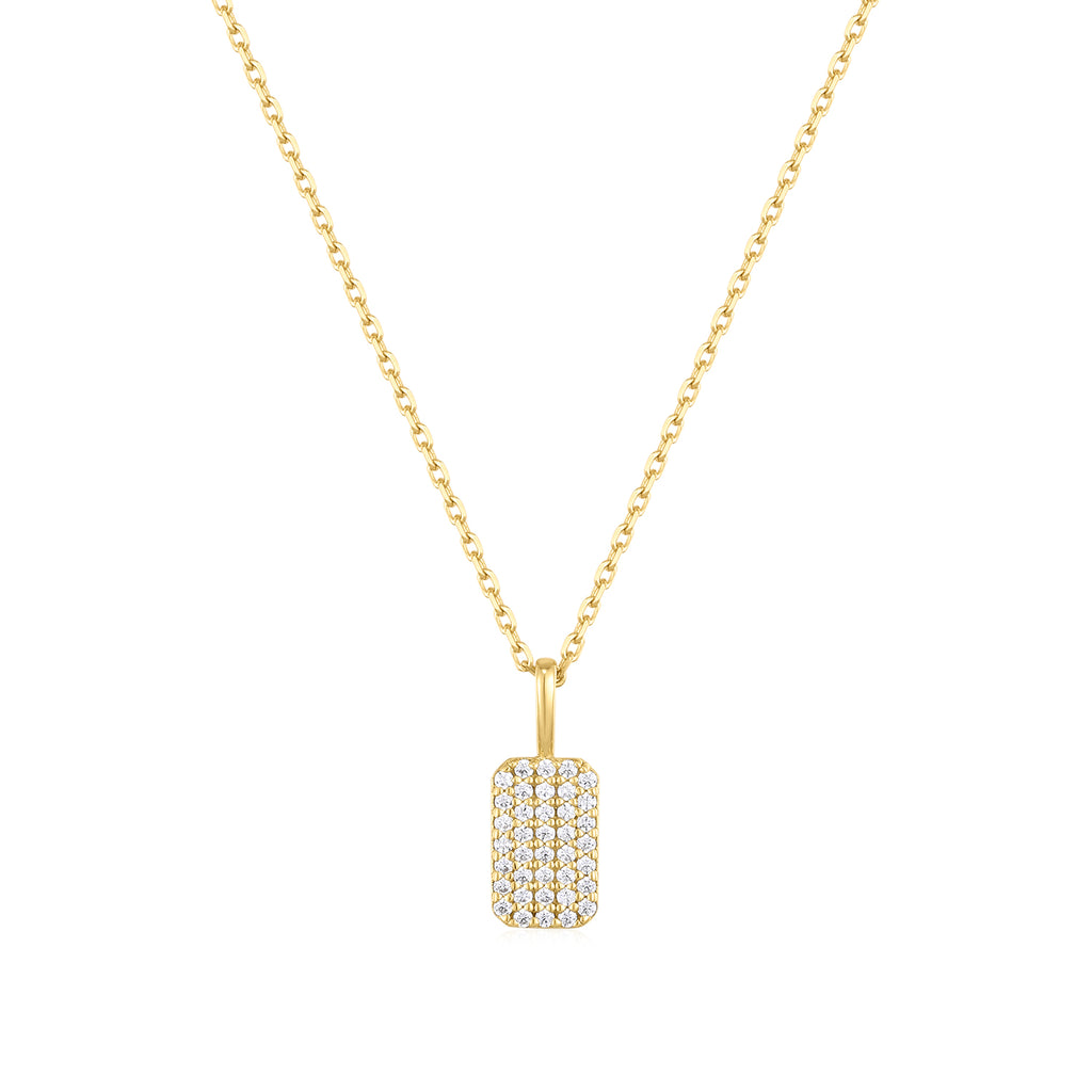 Necklace Engraving Square Pave