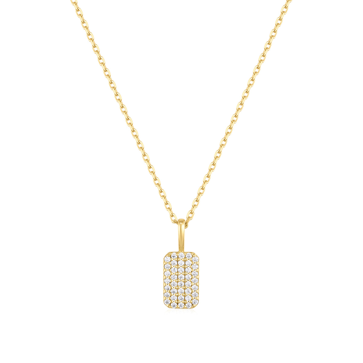 Necklace Engraving Square Pave